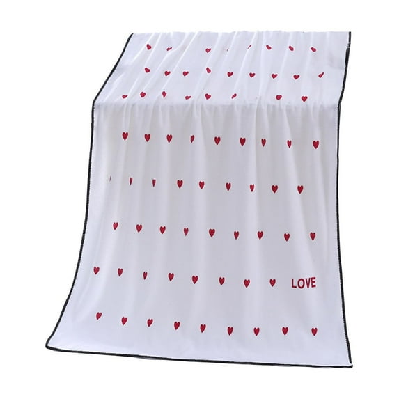 Cheapark Couple Beach Bath Towels - 70x140cm Soft Absorbent Fabric, No Fading No Shedding, Love-Themed Design, Ideal Valentine's Day Gift for Home Beach