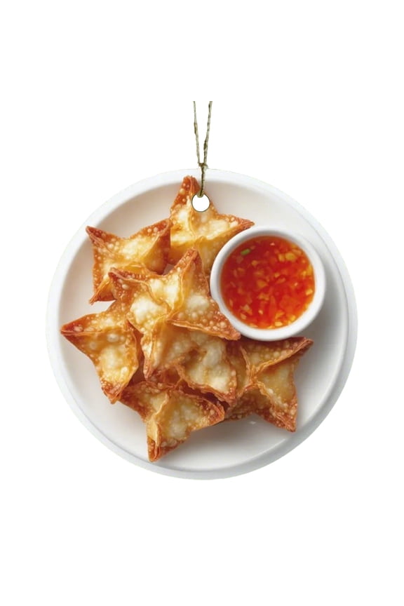 Crab Rangoon Ornament for Seafood Lover Gift Idea Funny Foodie Keychain Sushi Enthusiast Present White Elephant Exc hange