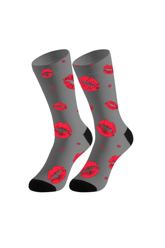 Custom Print Home Socks - Personalized Love-Themed Design, Soft Comfortable Footwear, Thoughtful Valentine's Day Gift for Partners Family