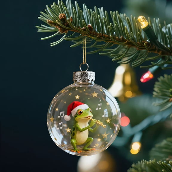 Cheapark Cute Frog Acrylic Christmas Ornaments - Flat Hanging Design, Delicate Decor for Home Trees & Holiday Displays