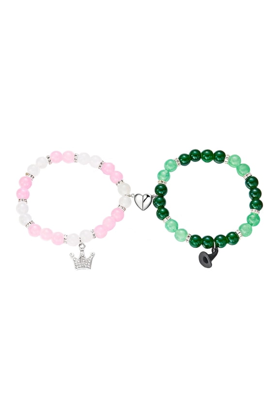 Cute Magnetic Valentines Day Couple Bracelets - Adjustable Design, Matching Gift Jewelry Ideal for Romantic Holiday Gif ts