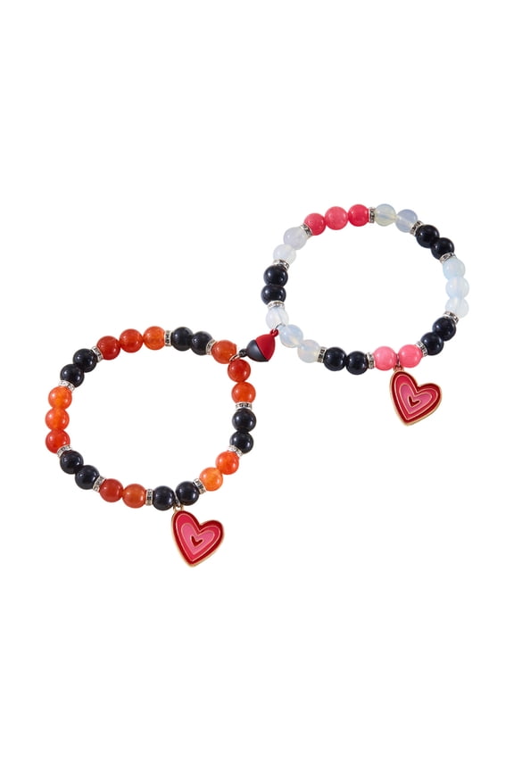 Cute Magnetic Valentines Day Couple Bracelets - Adjustable Design, Matching Gift Jewelry Ideal for Romantic Holiday Gif ts