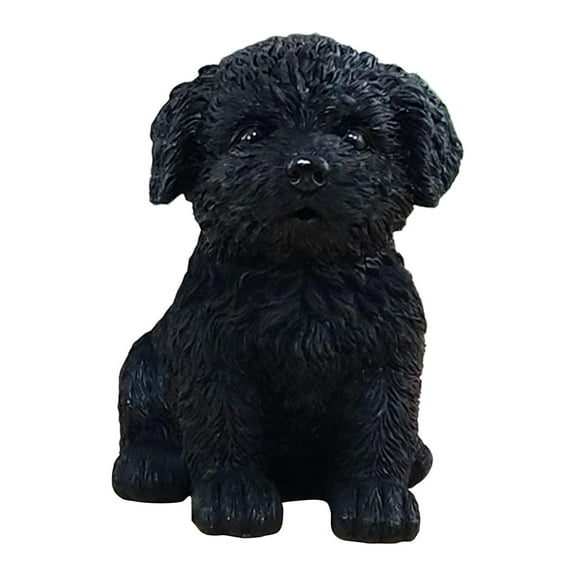 Cheapark Cute Resin Dog Figurine Ornament Realistic Pet Model for Home Desktop Room Decor Art Craft Pet Lovers Gift