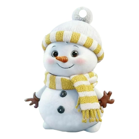 Cheapark Cute Snowman Christmas Pendant - Acrylic Flat Ornament for Tree Decoration and Home Holiday Gift