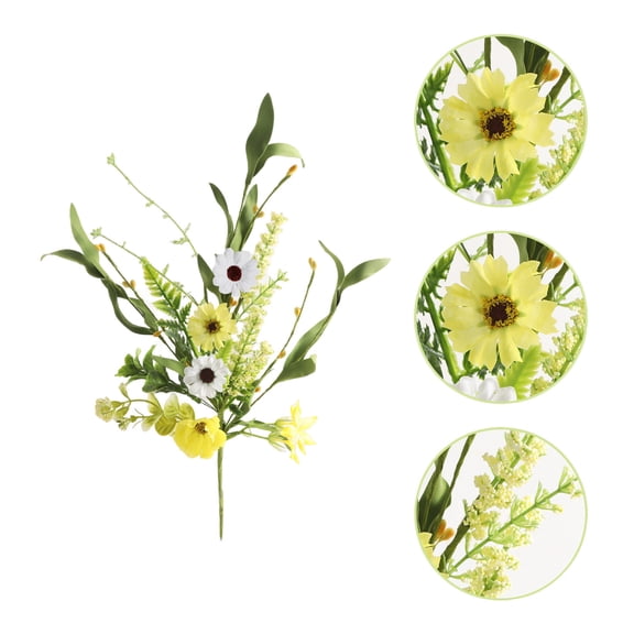 Cheapark Daisy Artificial Spray Faux Flower Branch for dining table vase living room porch garden flower arrangement home floral decor indoor outdoor artificial flower ornament Gift