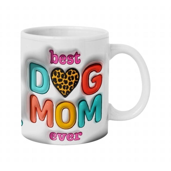 Cheapark Dog Mom Ceramic Coffee Mug 11oz Funny Gift for Pet Lovers Mother's Day Birthday Present from Dog Personalized