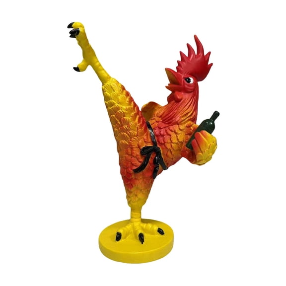 Cheapark Drunk Chicken Ornament Simulation Resin Rooster Sculpture For Living Room Entrance Hallway Table Decor