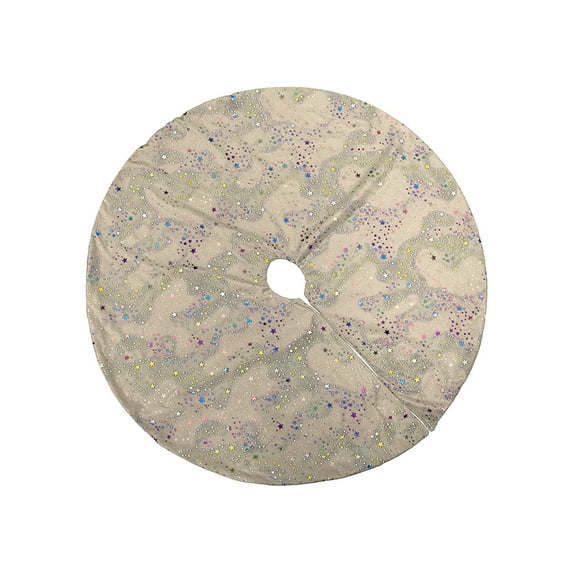 Cheapark Dutch Velvet Stamped Christmas Tree Skirt - Seasonal Decorative Dress-Up, Festive Party Atmosphere Base for Holiday Christmas Tree Decor