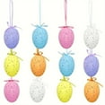 thumbnail image 1 of Cheapark Easter 2.36 inches Spotted Painted Plastic Egg 12 Pack Party Home Decor Hangable Ornament for Tree Basket Fillers, 1 of 6
