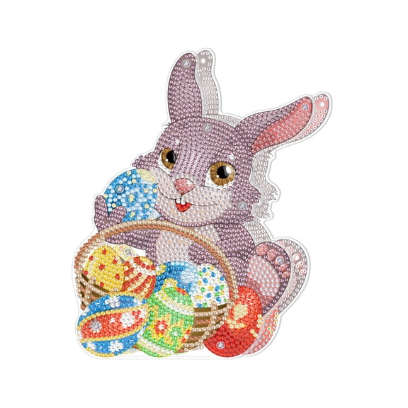 Cheapark Easter 5D Diamond Art Painting Kits Eggs Tabletop Decoration With LED String Diamond Paintings Ornament