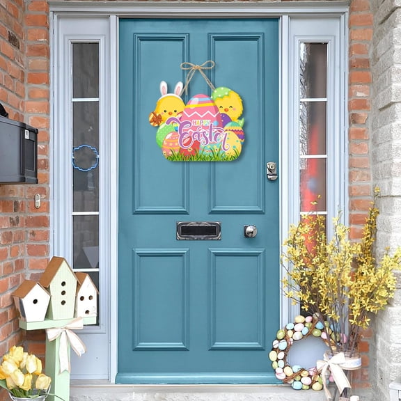 Cheapark Easter Bunny Paper Door Hanging Party Scene Decoration Pendant For Window And Entrance