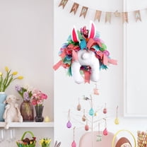 Cheapark Easter Bunny Pendant Garland Spring Wall Decor Floral Hanging Ornament with 12 Pieces for Home Door Window Living Room Easter Party Decoration
