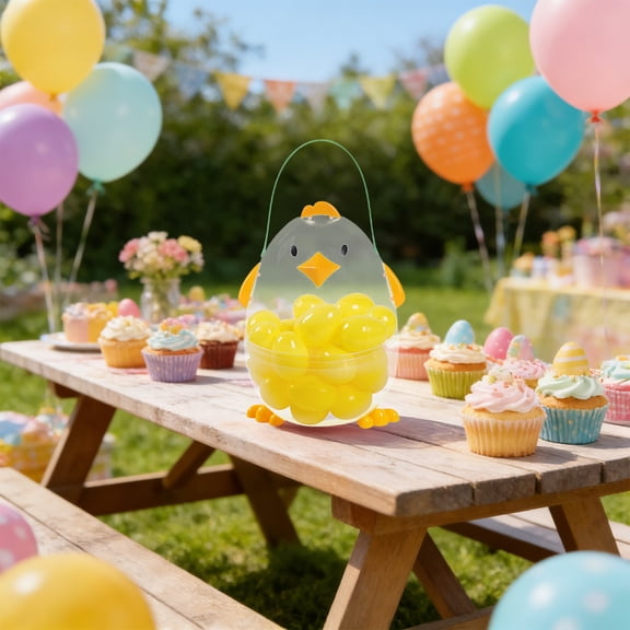 Cheapark Easter Chick Open Egg Set Fillable Egg Kit 2026 Easter Holiday Home Party Table Decor Gift Giving Festive Supply