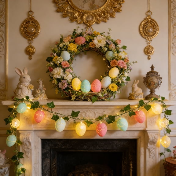 Cheapark Easter Decor String Light Vine Light Cracked Egg Light Battery Operated 2026 Easter Home Party Wall Decor