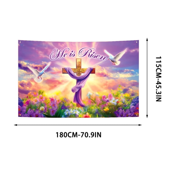 Cheapark Easter Photo Booth Backdrop Cloth with Egg and Bunny Designs Wrinkle-Resistant Portable Background for Indoor Outdoor Spring Party Decorations and Celebrations