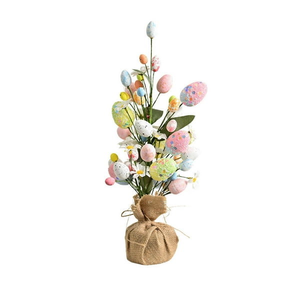 Cheapark Easter Simulated Gift Egg Flower Branch Realistic Design Home Party Decorative Ornament for Tabletop Mantel Spring Holi day Accent