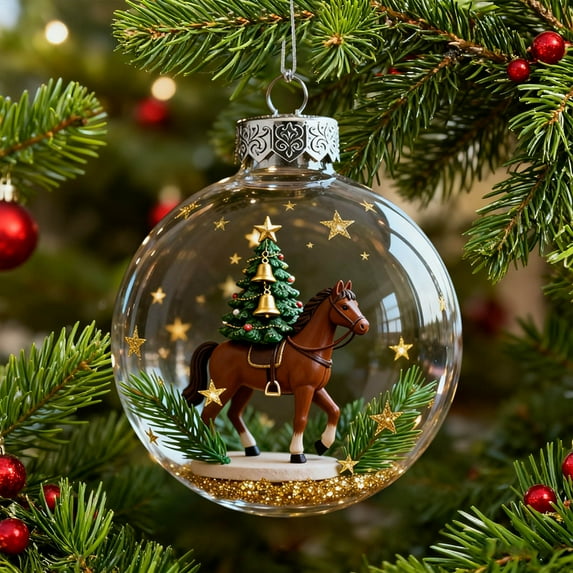 Cheapark Equestrian Horse Christmas Ornament Collection - Detailed Design, Must-Have Hanging Decor for Horse Lovers’ Christmas Trees