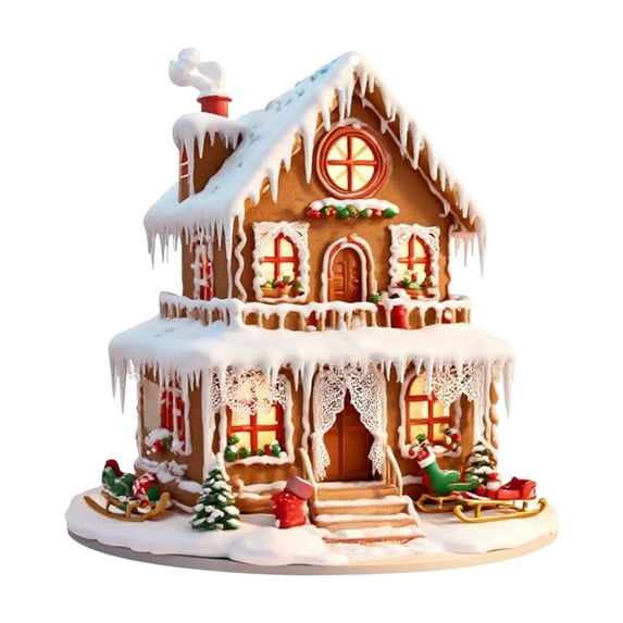 Cheapark Exquisite House Shaped Acrylic Christmas Hanging Decoration, Festive Cottage Ornament for Christmas Tree Display, Holiday Decor Accent for Home Mantel Party Celebration Gift