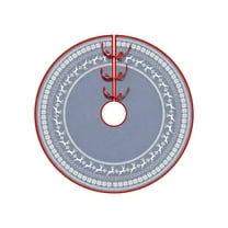 Cheapark Exquisite Printed Christmas Tree Skirt - Soft Polyester Personalized Snowflake Reindeer Style, Elegant Holiday Decoration for Christmas Home Party