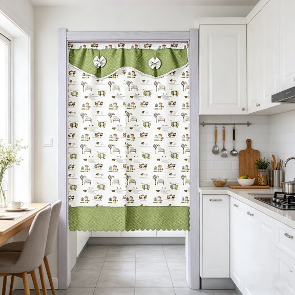 Cheapark Fabric Door Curtain Space Partition Drape light style hanging curtain for kitchen bedroom bathroom entryway home interior multi room divider decor Gift