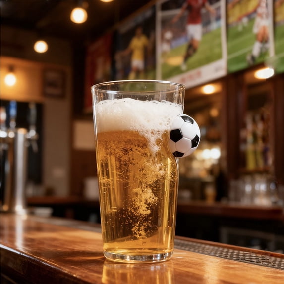 Cheapark Father's Day Beer Mug Soccer Embedded Creative Whiskey Glass Bar Drinkware For Patriotic Party Use