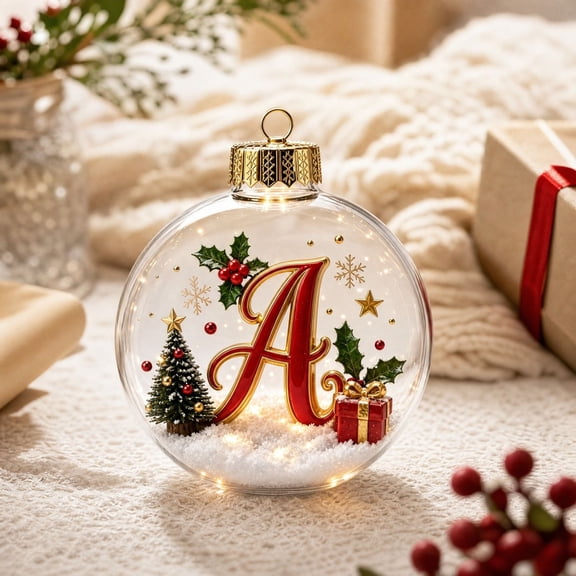Cheapark Flat Acrylic Christmas Hanging Ornament With Printed Letter Motif Transparent Two Dimensional Tree And Wall Holiday Decoration Piece Gift