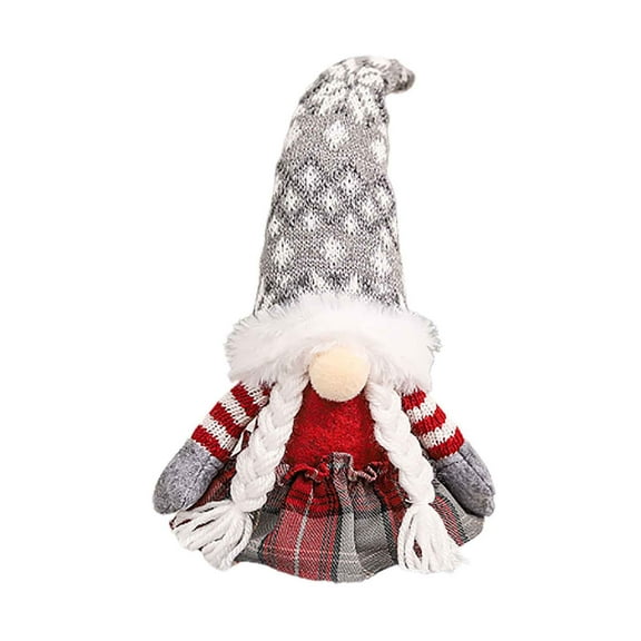 Cheapark Flocked Couple Faceless Doll Ornaments - Knitted Cloth Forest Man Figurines, Rustic Accents for Tree & Shelf Holiday Home Decor