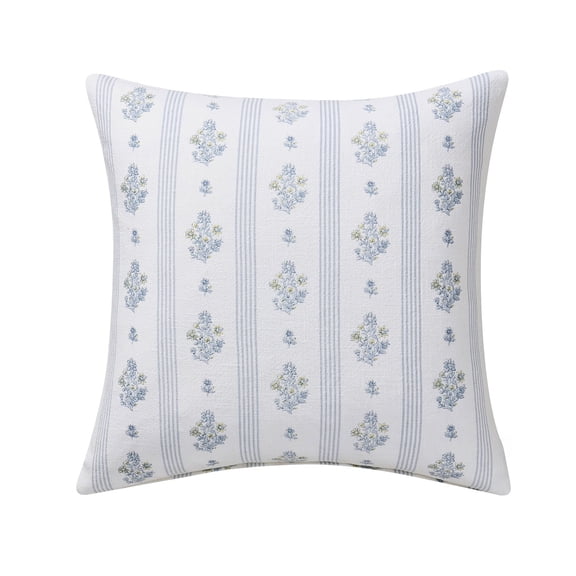 Cheapark Flower Stripe Pillow Cushion Insert 17.7 Inch Square Soft Pillow For Bedroom Living Room Festival And Daily Sofa Decoration