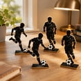 thumbnail image 1 of Cheapark Four Piece Wooden Tabletop Figurine Set With Soccer Player Silhouette For Party Layout Decor Gift, 1 of 7