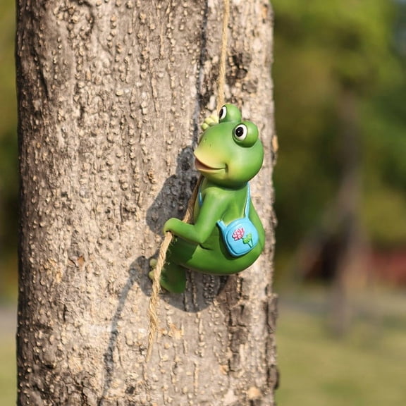 Cheapark Frog Wall Hanging Sculpture Climbing Tree Ornament Resin Garden Decor Courtyard Yard Landscape Accessory for Outdoor Wall Trunk Aesthetic Layout Gift
