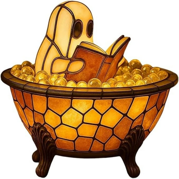 Cheapark Ghost Night Light, Table Centerpiece Lamp, Halloween Decorations Ghost Bath Lamp Centerpiece Table Decor Witch Ghost Reading Book Shelf Fireplace Desk Ornaments