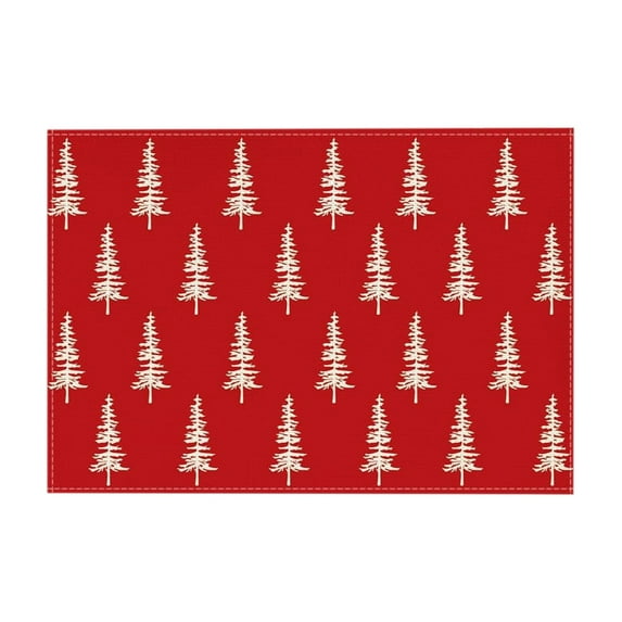 Cheapark Gift 12x18 Inch Winter Christmas Tree Placemats - Holiday Table Decor, Perfect for Party, Kitchen & Dining Room