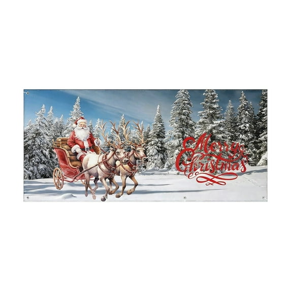 Cheapark Gift Christmas Garage Door Decorations, Banners & Backdrops, Weather-Resistant Material, Hanging Decor For Indoor Outdoor House, Lawns & Party Background
