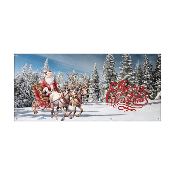 Cheapark Gift Christmas Garage Door Decorations, Banners & Backdrops, Weather-Resistant Material, Hanging Decor For Indoor Outdoor House, Lawns & Party Background