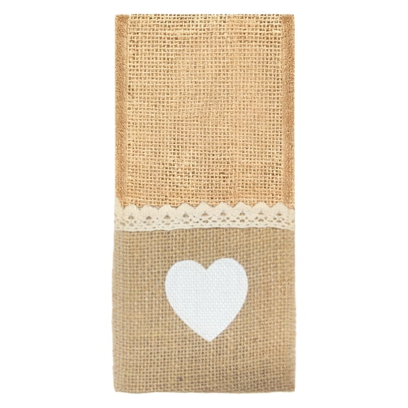 Cheapark Gift Jute Lace Silverware Storage Bags - Napkin & Cutlery Holders, Elegant Decor for Weddings & Holiday Parties