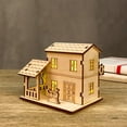 thumbnail image 1 of Cheapark Gift Light-Up Handmade Wooden Christmas Village Houses - Crafted Miniature Homes, Warm Glow for Tabletop Holiday Decor, 1 of 8