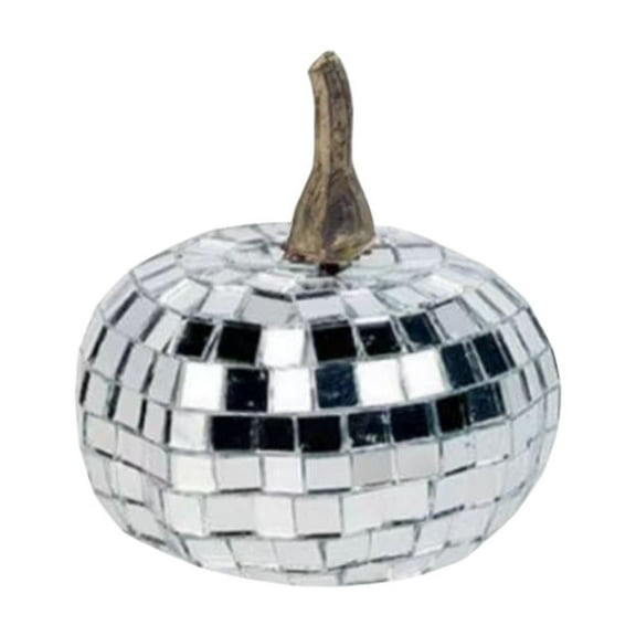 Cheapark Glitter Reflective Pumpkin Ornament Set - 1.77 Inch Halloween Decor Props - Sparkling Tabletop Decoration - 4.5cm Models