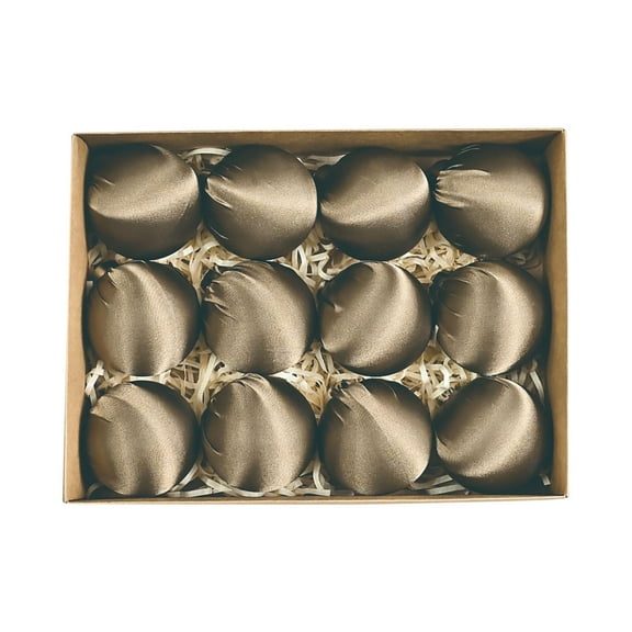 Cheapark Glossy Velvet Christmas Hanging Ball Ornaments, Satin Finish Tree Decorations, Set Of 12, 2.8 Inch