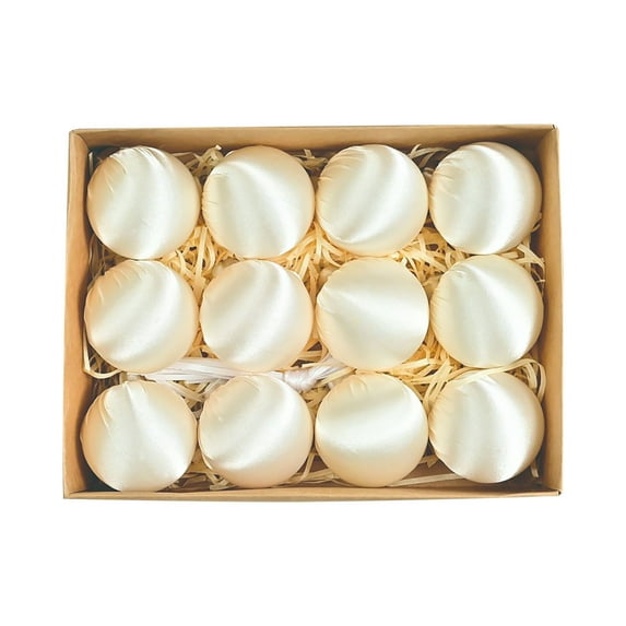 Cheapark Glossy Velvet Christmas Hanging Ball Ornaments, Satin Finish Tree Decorations, Set Of 12, 2.8 Inch