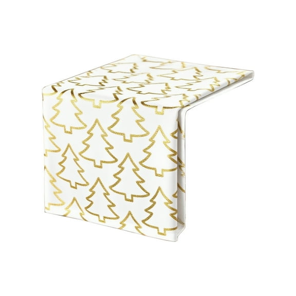 Cheapark Gold Flake Christmas Tree Table Runner - Red/White/Green Optional - Festive Dining Decor For Christmas Holiday Meals