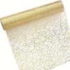 Cheapark Gold Table Runner Sheer Gauze Sequin Glitter Metallic Gold Mesh Roll For Valentine's Day Wedding Anniversary Table Decor