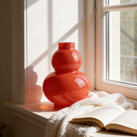 Cheapark Gourd Shaped Glass Vase Transparent Hydroponic Container Unique Curved Design For Desktop Floral Arrangement Decor