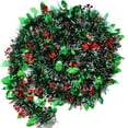 thumbnail image 1 of Cheapark Green Glitter Christmas Tinsel Garland - Leaf & Red Berry Hanging Decor for Xmas Tree Parties Home Festive Christmas Decoration Supplies, 1 of 7