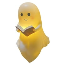 Cheapark Halloween Ghost Reading Book Lamp 8.6inch Led Night Light Decor For Home Mantel Shelf Warm White Illumination