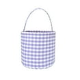thumbnail image 1 of Cheapark Halloween Plaid Basket With Tassel - Barrel Shaped Hand Basket For Themed Scene Arrangement, Home Decor, And Festive Storage, 1 of 6