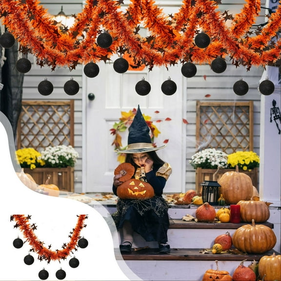 Cheapark Halloween Pull Flower Colorful Strip Hanging Decor Five Stars Pumpkin Spiders Paper Props For Party Supplies Festive Accents