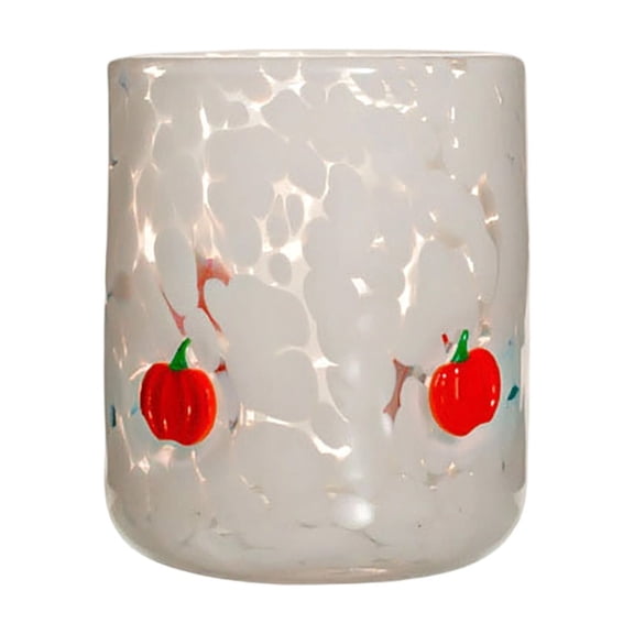 Cheapark Halloween Snake Pattern Glass Tumbler, Thick Marbled Crystal Drinking Cup, Dining Table Bar Home Decor Vessel, Pink Speckled Open Top Beverage Glass Single Cup