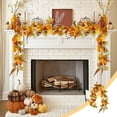 thumbnail image 1 of Cheapark Halloween Thanksgiving Decorations Artificial Leaf Garland Rattan Hanging Pumpkin Maple Leaf Garland Indoor Home Halloween Christmas Party Fireplace Decorations, 1 of 6