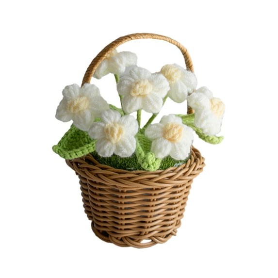 Cheapark Hand-Woven Mini Artificial Flower Basket - Elegant Simulation Blooms for Valentine's Day, Perfect as Romantic Gifts & Decorative Home Ornaments