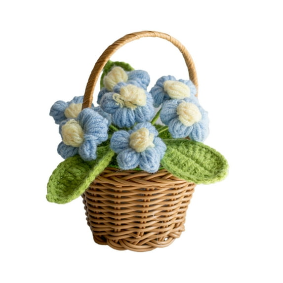 Cheapark Hand-Woven Mini Artificial Flower Basket - Elegant Simulation Blooms for Valentine's Day, Perfect as Romantic Gifts & Decorative Home Ornaments
